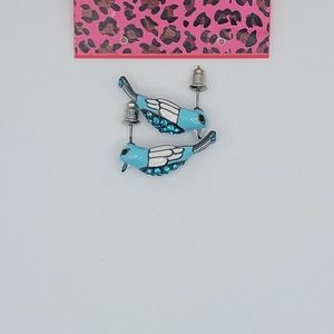 Betsey Johnson Blue Bird Earrings